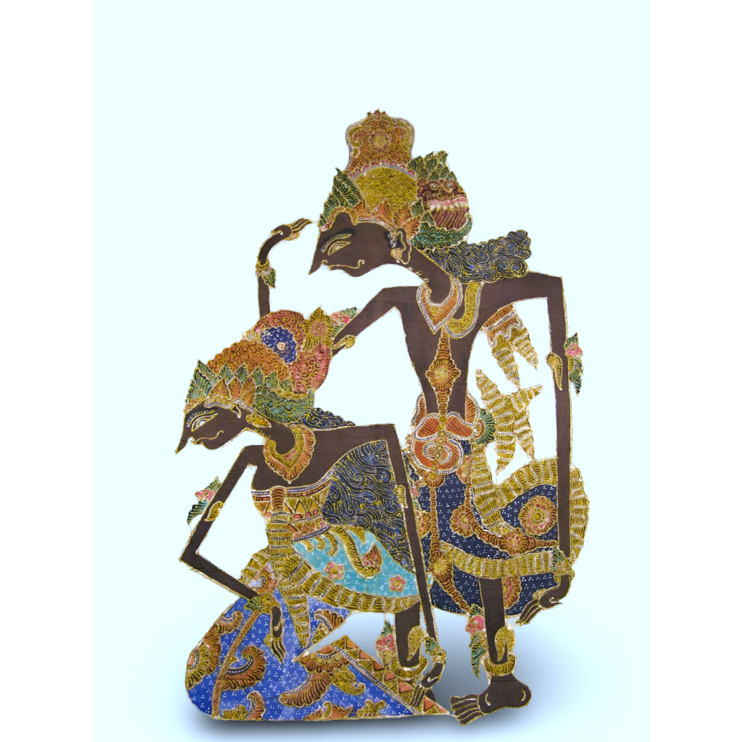 INOPA.1 - 300dpi - 4x3-Batik painting depicting Rama Sinta - Wayang figures (Aangepast)