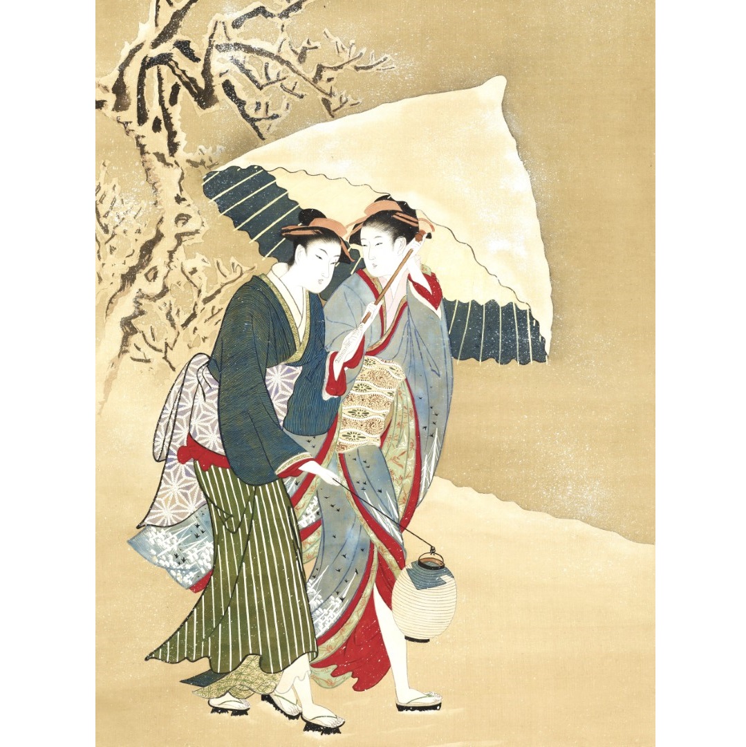 JPG.17 - 4x3 - 300 dpi - Geisha's in the snow - 18th century (Aangepast)