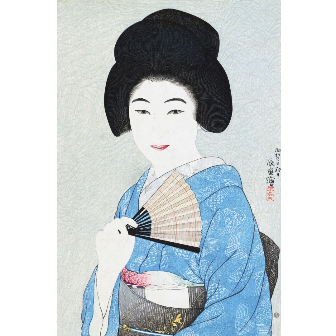 JPG.27 - 2x3 - Geisha in blue with fan - jpeg-300dpi (Aangepast)