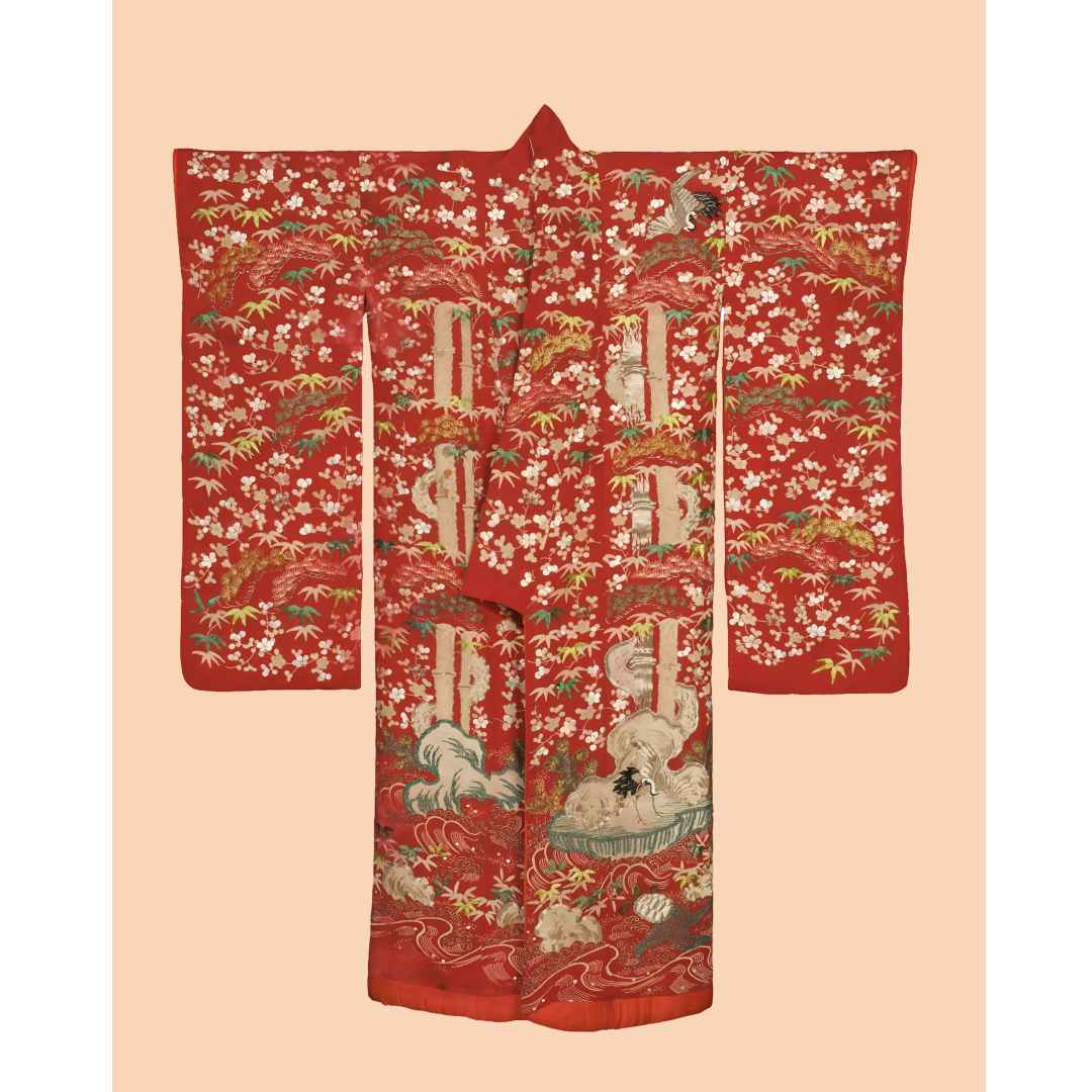 JPKI.16 -300dpi - 5x4 - PNG - Uchikake in red with fower patterns (Aangepast)