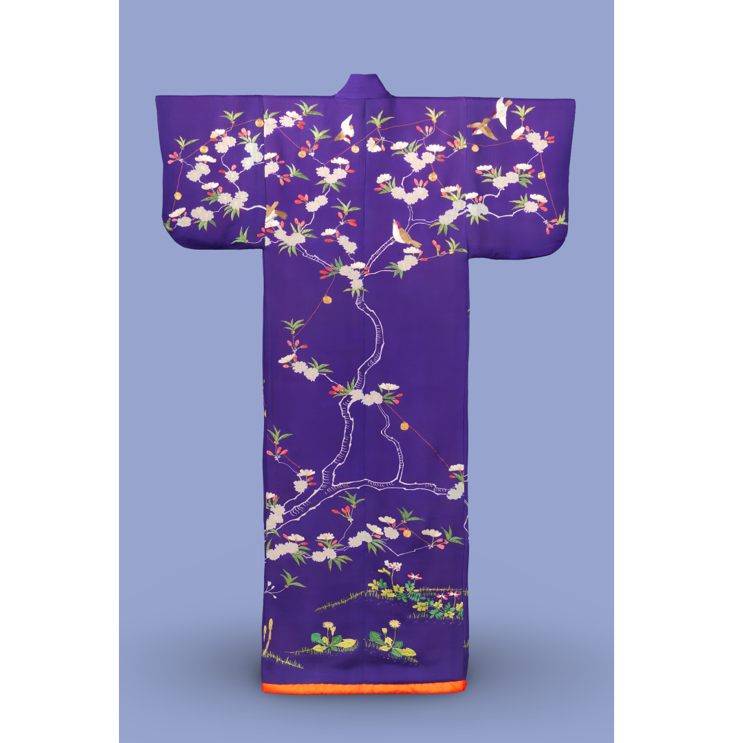 JPKI.17 - 2x3-court-ladys-garment-kosode-with-swallows-and-bells-on-blossoming-cherry - 300dpi (Aangepast)