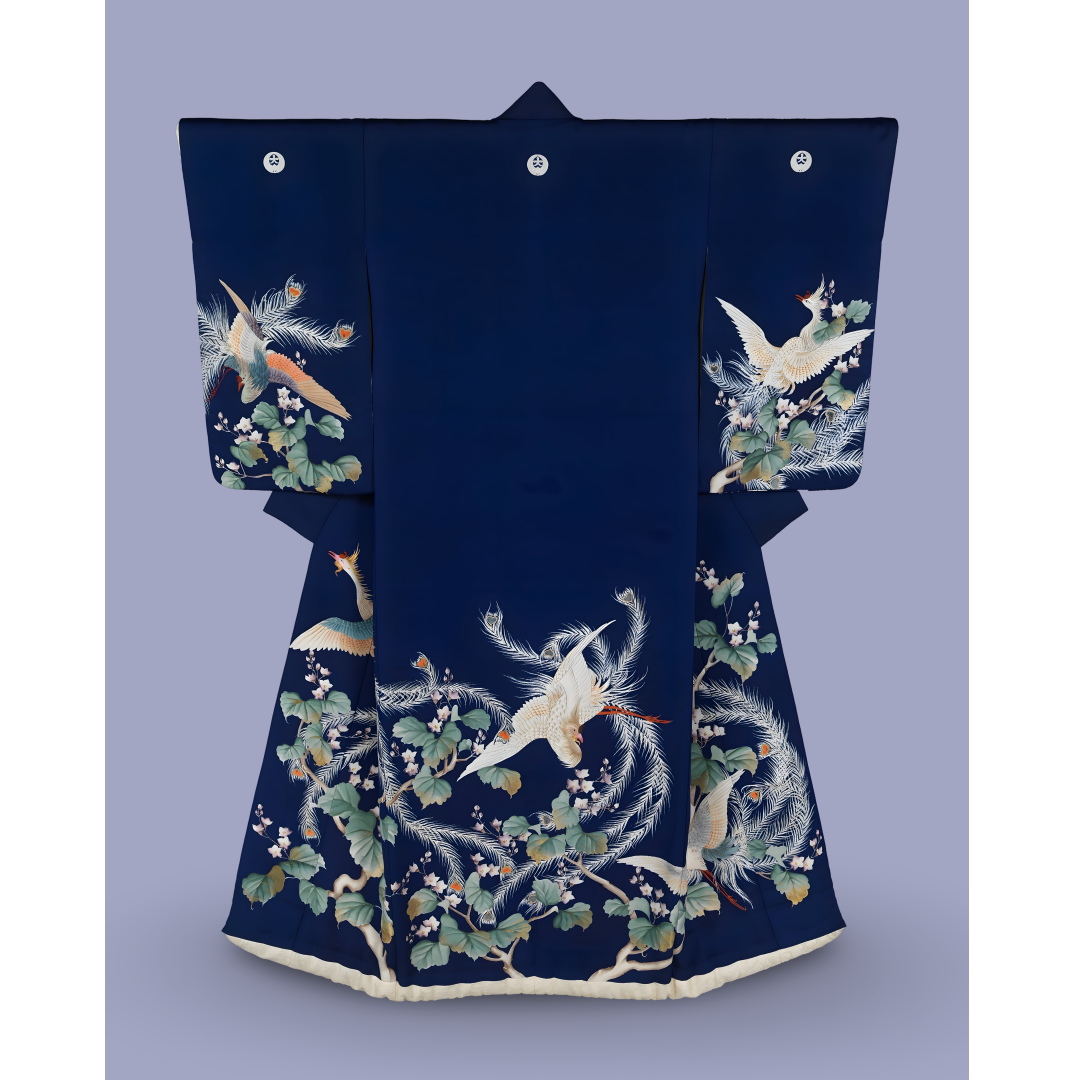 JPKI.26a - 4x5-japan-outer-robe-uchikake-with-phoenixes-and-paulownia-early-20th-century-300dpi (Aangepast)